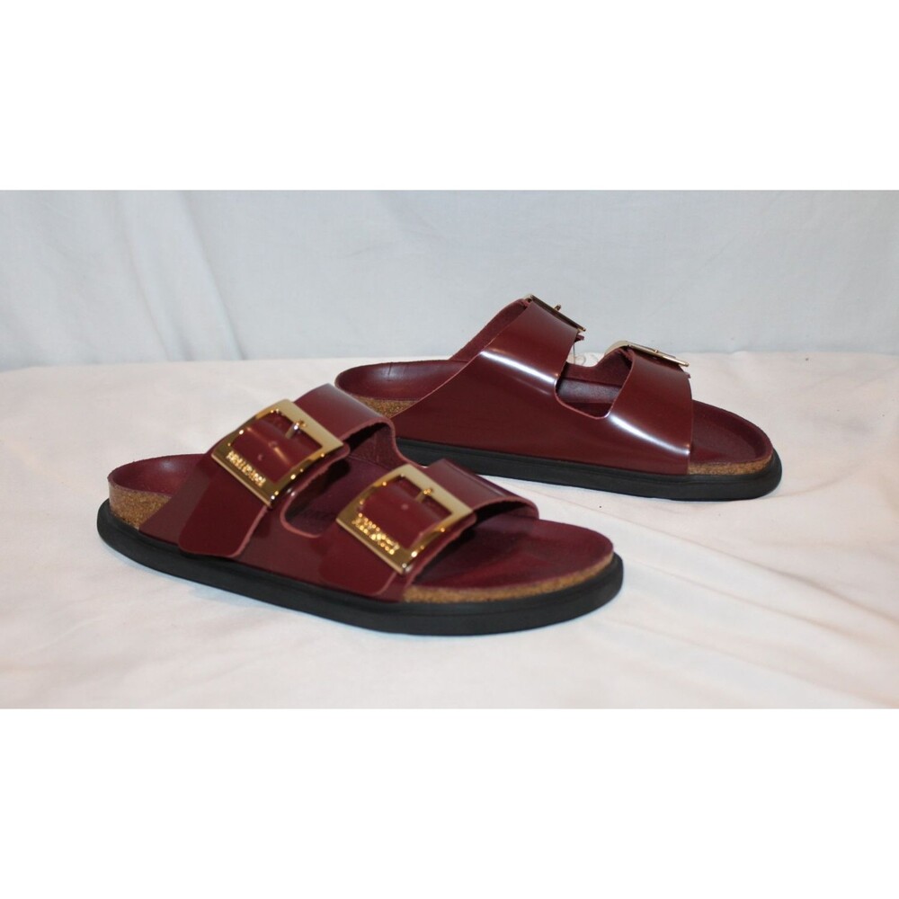 Birkenstock Women Arizona Droplet Buckle Leather Slide Sandals Zinfandel EU 38 N